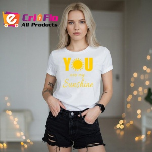 Tricou You Are My Sunshine Soare Galben Design Cald, din bumbac 100% , tricou alb pentru Copii | Dama | Barbat - Img 7