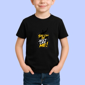 Tricou You Can Be Just Like Me Galben, Copii | Dama | Barbat, culoare negru - Img 3