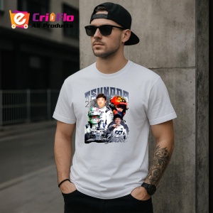 Tricou Yuki Tsunoda Poster Echipa Alfatouri Costum Alb Formula 1, Copii | Dama | Barbat - Img 5