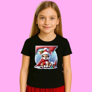 Tricou Z Litera Craciun Cu Ren Si Fulgi, din bumbac 100% Copii | Dama | Barbat