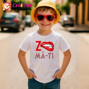 Tricou Z Ma-Ti Buze Rosii Muscate Mesaj Amuzant Ironic, din bumbac 100% , tricou alb pentru Copii | Dama | Barbat - Img 4
