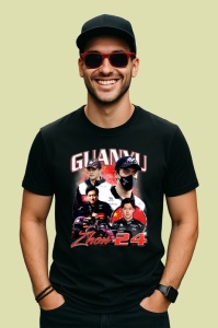 Tricou Zhou Guanyu Poster Colaj Portret Costum Negru Alb Formula 1, Copii | Dama | Barbat - Img 3
