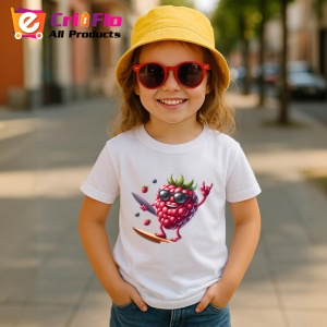 Tricou Zmeura amuzanta de vara cool, Fructe, Copii | Dama - Img 4