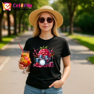 Tricou Zmeura amuzanta de vara tobosar, Fructe, Copii | Dama, culoare negru - Img 9