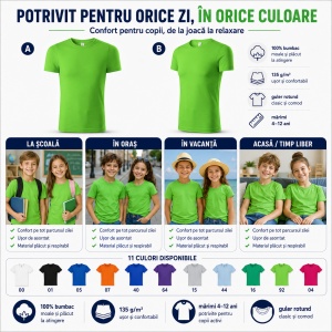 Tricouri Copii din bumbac Băieți și Fete - Img 7
