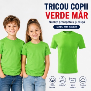 Tricouri copii simple din bumbac 100% – fete și băieți, 20 culori - Img 22