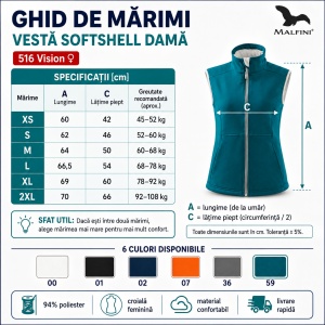 Vestă Damă tip Jachetă Softshell fără Mâneci, Elastică și Călduroasă – Vision 516 - Img 4