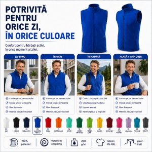 Vesta Polar Fleece Unisex Bărbat cu Fermoar Malfini Next 518 – 280 g/m² - Img 5