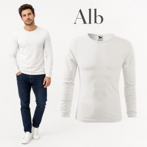 Bluză Bărbați Malfini 100% Bumbac, Mâneci Lungi, Slim Fit, 160 g/m², Guler Rotund, Mărimi S–3XL - Img 10