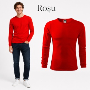 Bluză Bărbați Malfini 100% Bumbac, Mâneci Lungi, Slim Fit, 160 g/m², Guler Rotund, Mărimi S–3XL - Img 20
