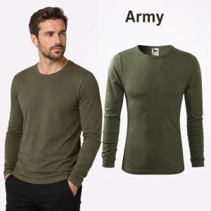 Bluză Bărbați Malfini FIT-T LS 119, 100% Bumbac, Mâneci Lungi, Slim Fit, 160 g/m², Guler Rotund - Img 15