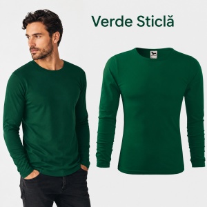 Bluză Bărbați Malfini FIT-T LS 119, 100% Bumbac, Mâneci Lungi, Slim Fit, 160 g/m², Guler Rotund - Img 25