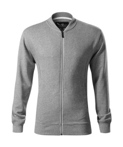 Bluza casual cu fermoar si buzunare ascunse pentru barbati de culoare gri inchis