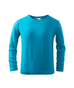 Bluza pentru copii cu maneca lunga de culoare turcoaz