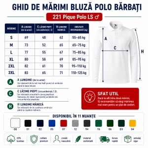 Bluză cu guler polo tip Tommy pentru bărbați, mânecă lungă, 65% bumbac - Img 4