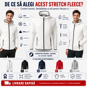 Bluza Fleece Tip Hanorac Bărbați cu Glugă și Fermoar Malfini 417 Direct – 240 g/m² - Img 3