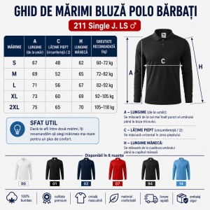 Bluză Polo Bărbați Mânecă Lungă | Stil Office | 6 Culori Disponibile - 211 - Img 5