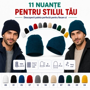 Căciulă Bărbați Unisex tip Beanie, Călduroasă, Tricotată și Modernă – 315 - Img 7