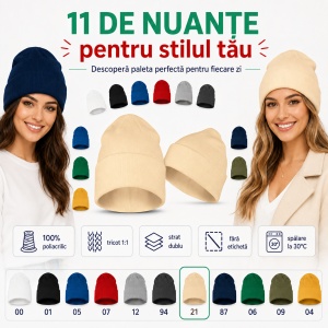 Căciulă Damă tip Beanie, Călduroasă, Tricotată și Modernă – Beanie 315 - Img 6