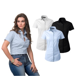 Cămașă Damă cambrată slim fit cu mânecă scurtă