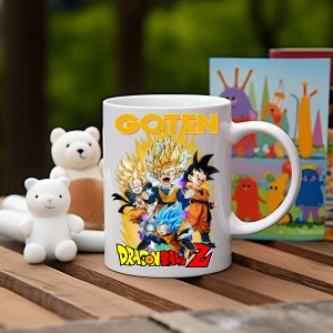 Cana alba pentru copii personalizata personajul Goten Dragon Ball Z - cadou - Img 3