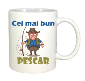 Cana alba personalizata textul Cel mai bun pescar! - Img 2
