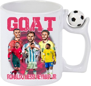 Cana Antistres Personalizată cu Fotbalistii Ronaldo Neymar Messi Goat - Cadoul Perfect pentru Pasionații de Fotbal