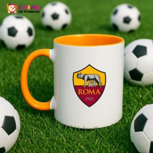Cana AS Roma Italia , cu logoul stema echipei, Cadoul Perfect - Img 43