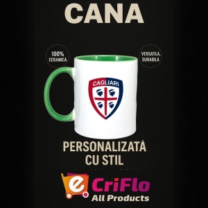 Cana Cagliari Calcio Italia , cu logoul stema echipei, Cadoul Perfect - Img 20