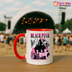 Cana K-POP cu formatia trupa KPOP BLACKPINK AUTOGRAF ROSU 615 - Img 45