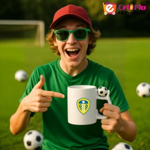 Cana Leeds United F.C .Anglia , cu logoul stema echipei, Cadoul Perfect - Img 12