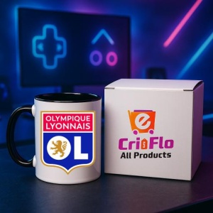 Cana Olympique Lyonnais Franta , cu logoul stema echipei, Cadoul Perfect - Img 34