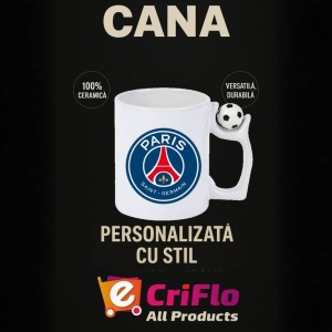 Cana Paris Saint Germain Franta , cu logoul stema echipei, Cadoul Perfect - Img 13