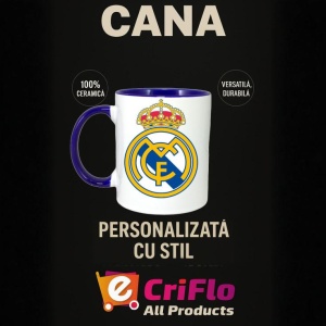 Cana Real Madrid CF Spania , cu logoul stema echipei, Cadoul Perfect - Img 25