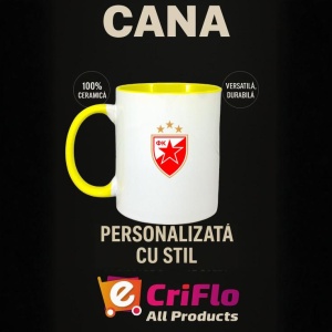 Cana Red Star Belgrade Serbia , cu logoul stema echipei, Cadoul Perfect - Img 30