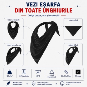 Eșarfă Triunghiulară Copii Unisex, Multifuncțională și cu Uscare Rapidă – Relax 327 - Img 7