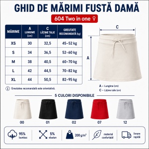 Fustă Damă 2 în 1 tip Fustă-Pantalon cu Pantaloni Scurți, Casual Sport și Elastică – Two in One 604 - Img 4