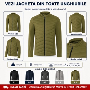 Geacă Bărbați tip Jachetă Hibridă Profesională, Matlasată și Softshell – Cross 555 - Img 7