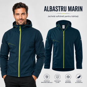 Geacă Bărbați tip Jachetă Softshell cu Glugă, Impermeabilă și Rezistentă la Vânt – Cool 515 - Img 11