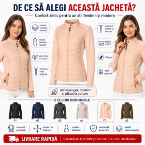 Geacă Damă tip Jachetă Hibridă Matlasată și Softshell, Elastică și Modernă – Cross 556 - Img 3