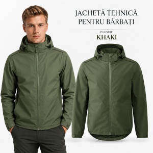 Geacă tip Jachetă Impermeabilă Bărbați cu Glugă Detașabilă, Windproof – Rainbow 538 - Img 17