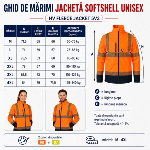 Geacă Unisex tip Jachetă Softshell Reflectorizantă, Impermeabilă și Călduroasă – HV Drop 5V3 - Img 4