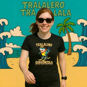 Gorgonzola The Ski Shark ** Tricou Tralalero Tralala Copii | Dama | Barbat - Img 11