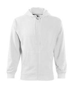 Hanorac barbat tip bluza cu fermoar si 2 buzunare de culoare alb