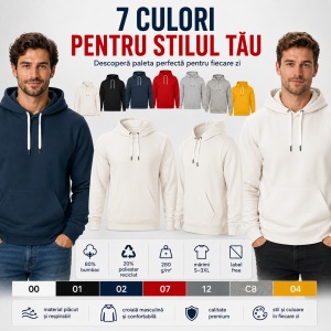 Hanorac Bărbați Malfini 840 Break – 280 g/m², 80% Bumbac, S–3XL