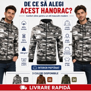 Hanorac Camuflaj Bărbați Malfini cu Glugă – tip Vânătoare și Activități Outdoor - Img 2