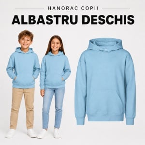 Hanorac copii Malfini 423 Chill cu glugă, buzunar marsupiu, interior pieptănat și croială lejeră - Img 22