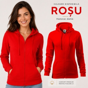 Hanorac Damă cu Fermoar și Glugă Malfini 411 Trendy Zipper – 300 g/m² - Img 22