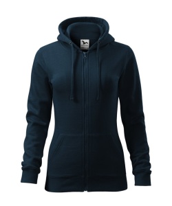 Hanorac dama tip bluza cu fermoar si 2 buzunare de culoare albastru marin