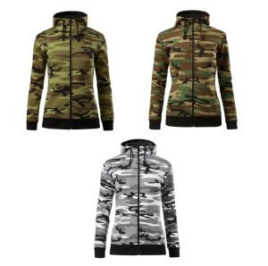 Imagine de prezentare pentru hanorac camuflaj si culorile disponibile camuflaj gri, camuflaj maro, camuflaj verde
